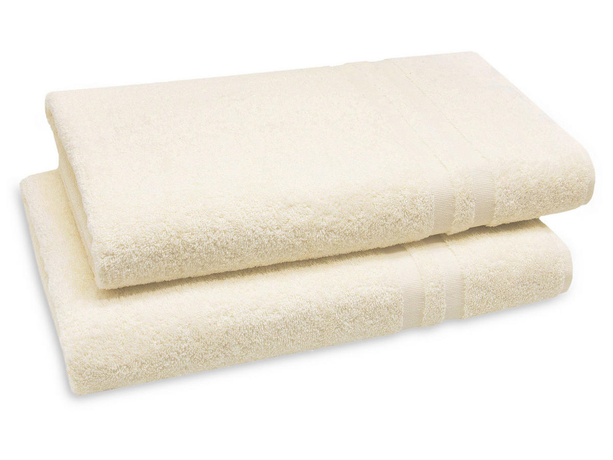 SAUNATUCH, 2er-Set, 70x180 cm, 100% Baumwolle, Beige - Beige, Textil (70/180cm) - Zollner