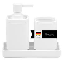 BAD-ACCESSOIRES-SET VALONA, Soft-Touch, weiß - Weiß, Kunststoff (18/2.5/9.5cm) - eluno