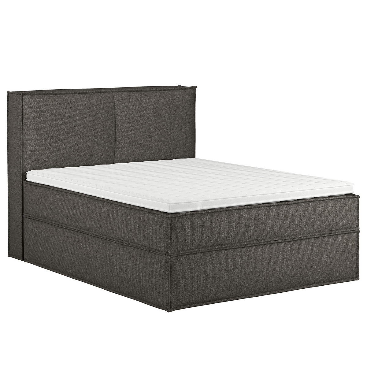 BOXSPRINGBETT mit Kopfteil - Premium - Braun, Textil (140/200cm) - home24