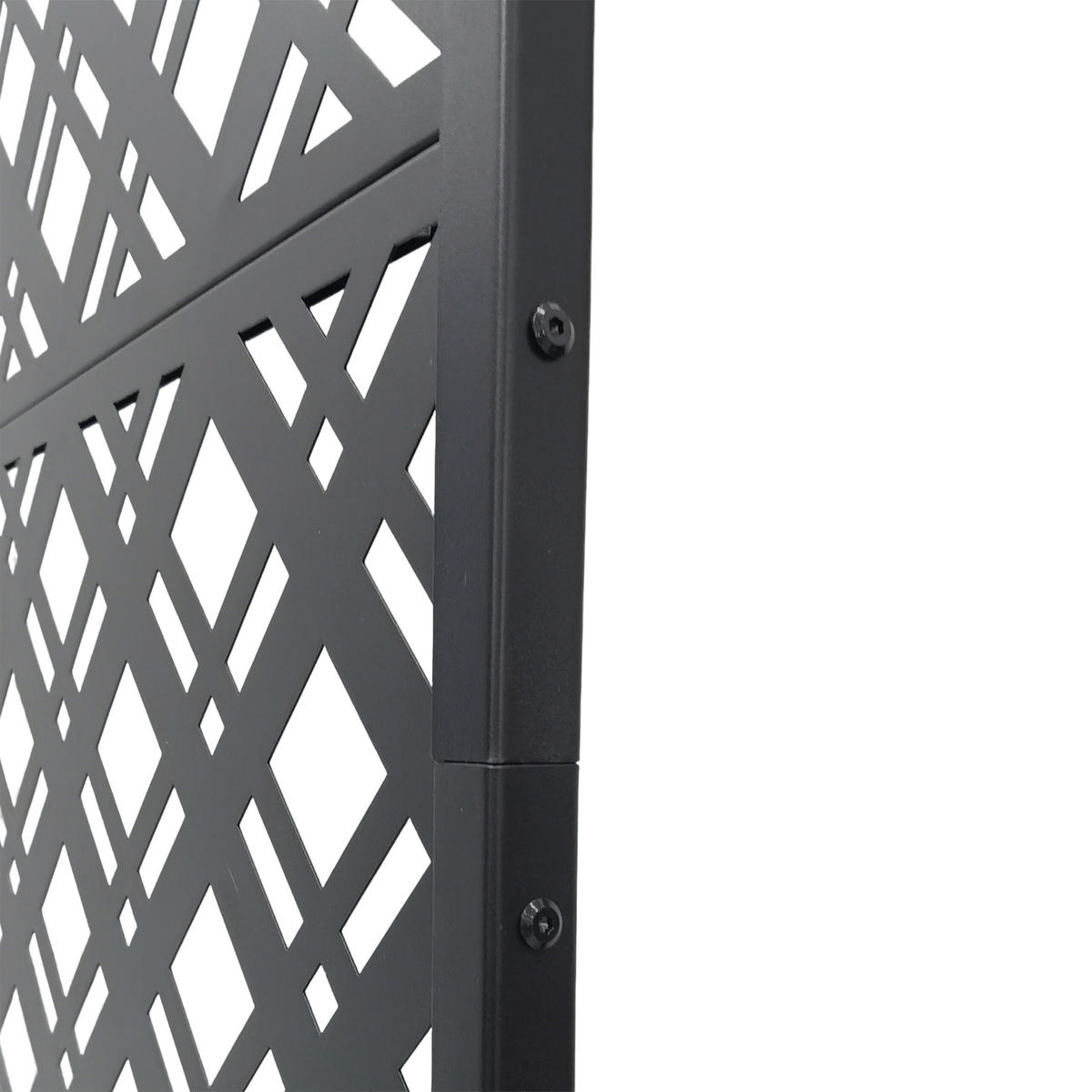 PLANTERINGSBOX Svart metall med spaljé - Svart, Metall (110/180/40cm) - Relaxdays
