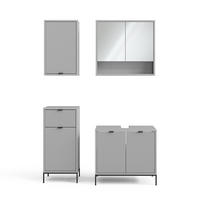 BADMÖBEL-SET Eliza Grau 4 Teile - Grau, Holzwerkstoff (70/63/45cm) - Vicco