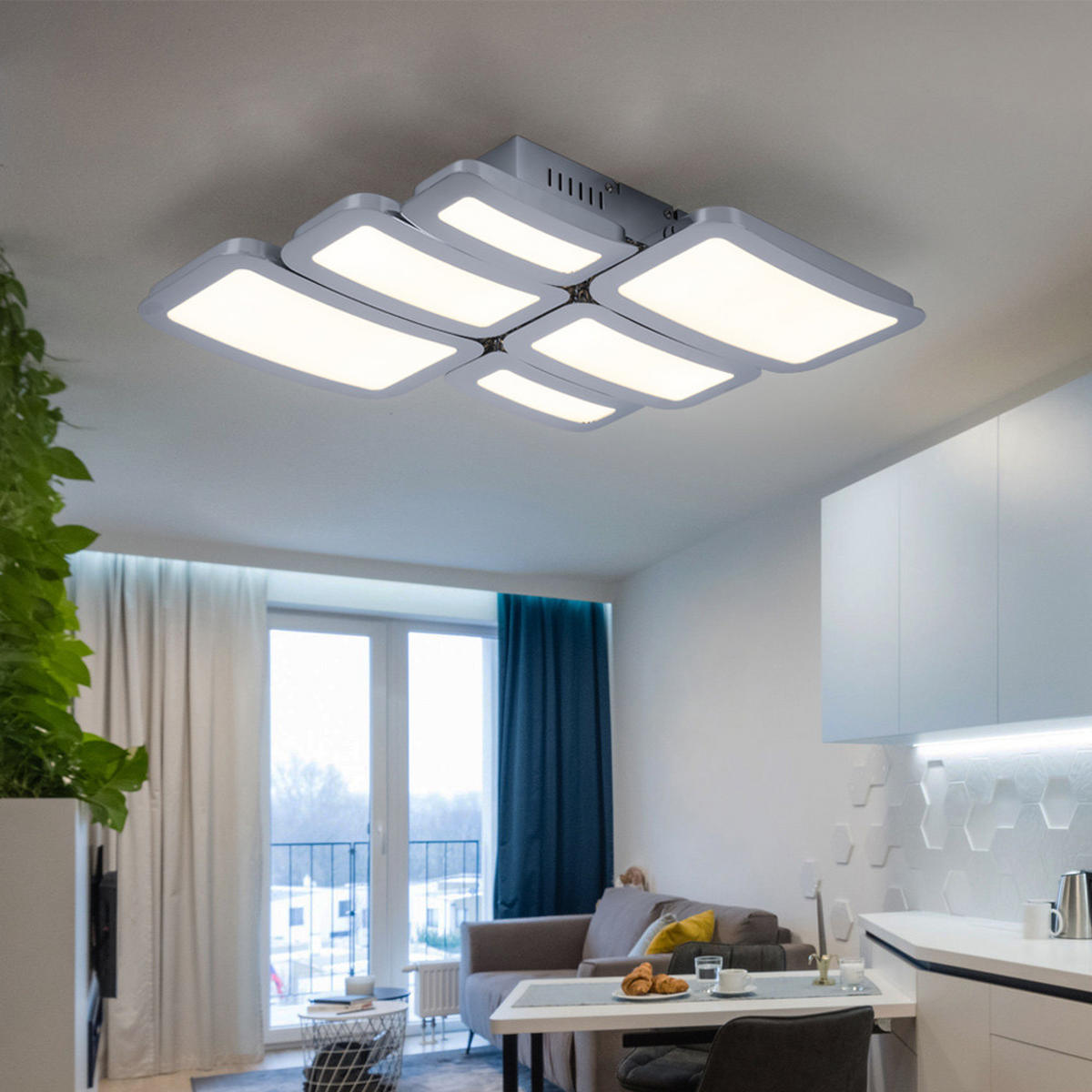 LED DECKENLEUCHTE Chrom Silber - Silberfarben, Metall (45.5/41/7.1cm) - Wofi