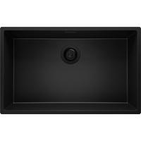 UNTERBAUSPÜLE GRANIT London, 2-er set Alles Schwarz 76/47 cm 1 Becken + Ablauf-Set ab 80er Unterschrank - Schwarz, Kunststoff (76/20/47cm) - Primagran