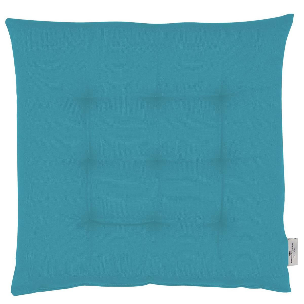 SITZKISSEN MIT 9 PUNKT-STEPPUNG DOVE - Petrol, Textil (40/40/5cm) - Tom Tailor