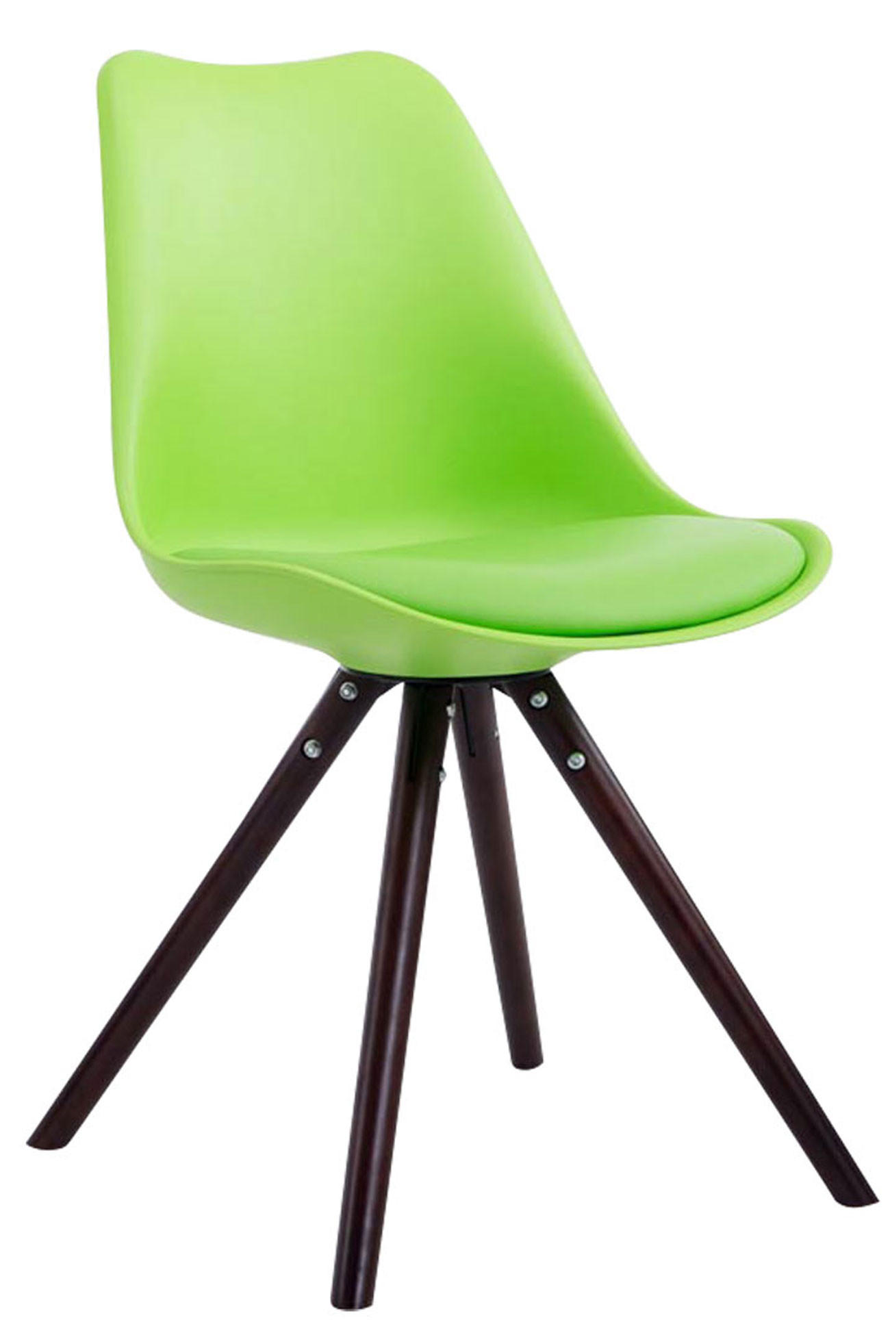 STUHL Lederlook grün - Cappuccino/Grün, Holz/Textil (48/83/56cm) - CLP