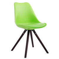 STUHL Lederlook grün - Cappuccino/Grün, Holz/Textil (48/83/56cm) - CLP