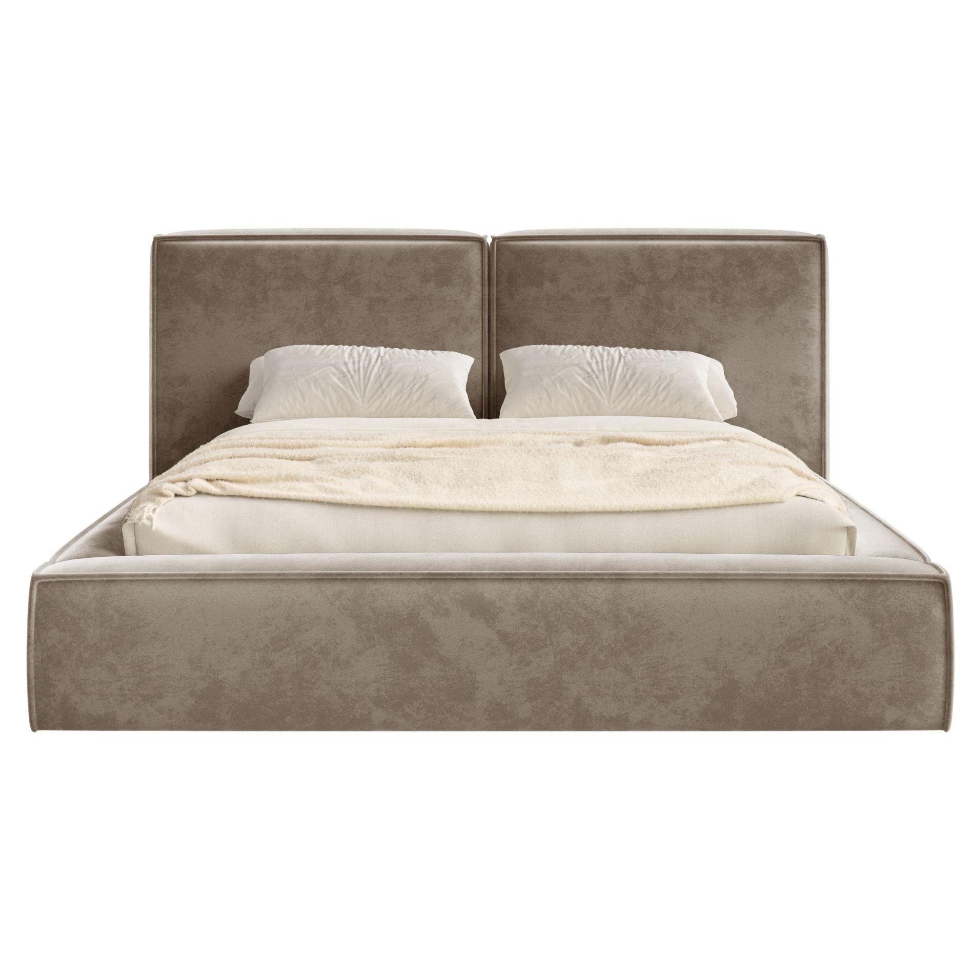 POLSTERBETT Tilves Hellbraun 200x200 cm - Hellbraun/Schwarz, Kunststoff/Textil (200/200cm) - Selsey