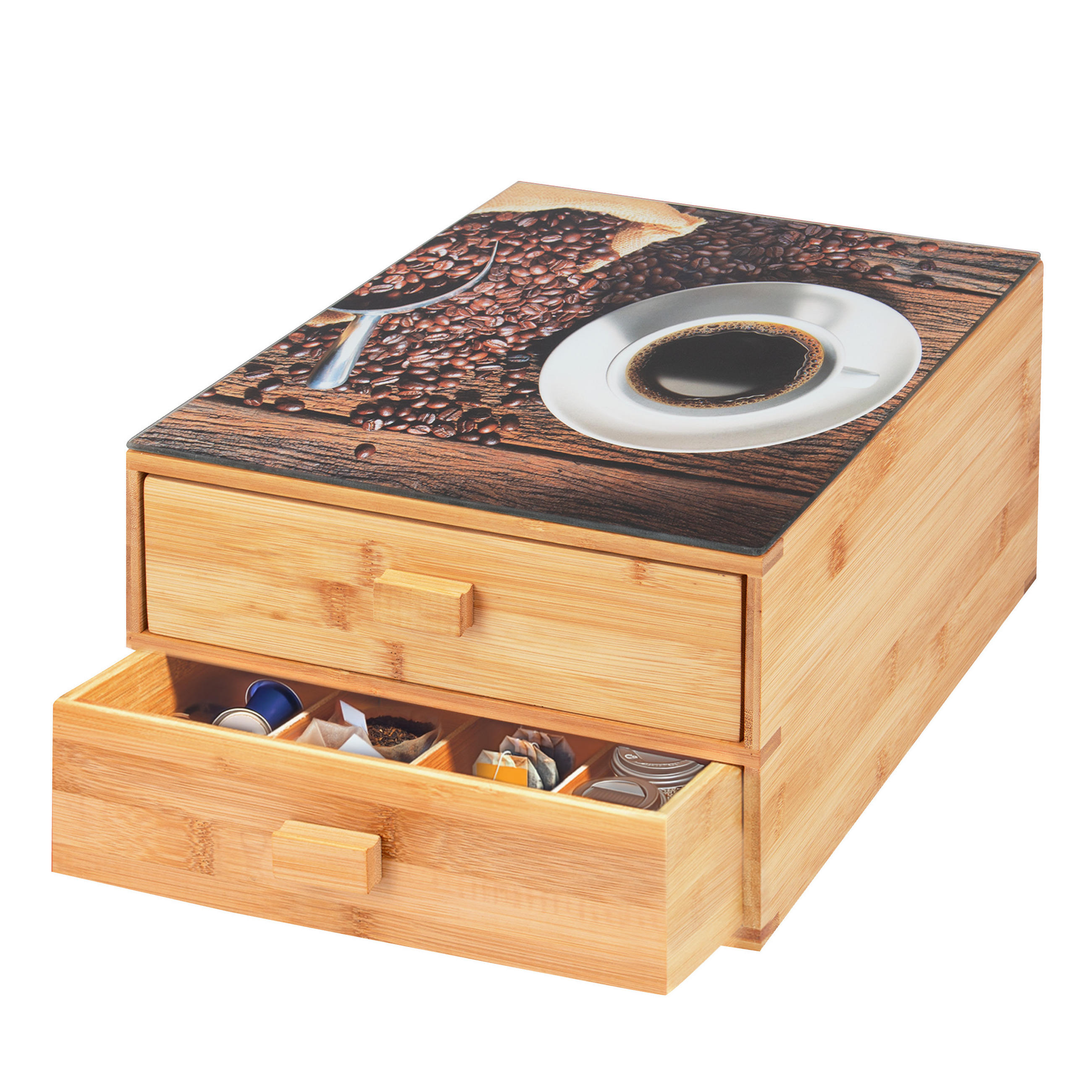 KAFFEEKAPSEL-BOX, Bambus - Braun, Holz (30/18.5/30cm) - bremermann