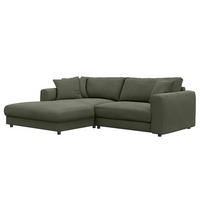 ECKSOFA mit Longchair - Schwarz/Grau, Holz/Kunststoff (238/183cm) - home24