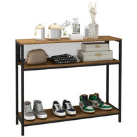 KONSOLENTISCH, Flurtisch mit 2 Regalen, Braun, 100 x 29,5 x 90 cm - Braun, Holzwerkstoff (29.5/100/90cm) - HOMCOM