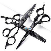 FRISEURSCHEREN Set 6 Zoll 3-teilig Edelstahl - Schwarz, Metall (5/1/15.2cm)