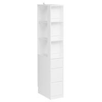 ECKSCHRANK mit Schubladen und Ordnerhalter STR15-W - Ahornfarben/Weiß, Holzwerkstoff/Fell (50/170/28cm) - SoBuy