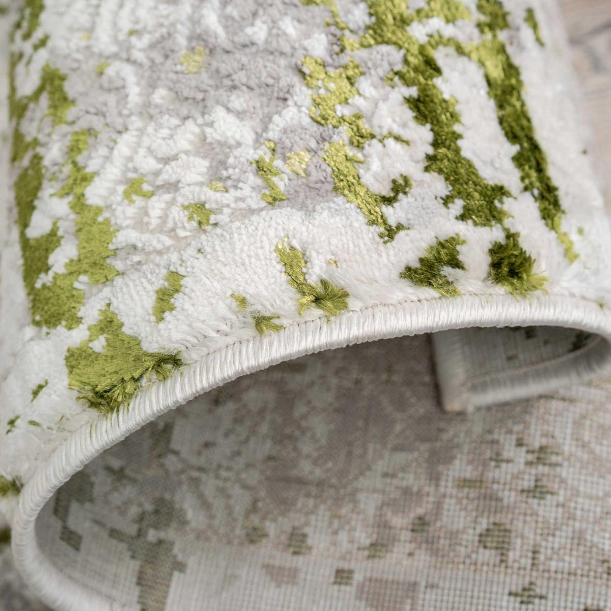 WEBTEPPICH Tweed Olivgrün - Olivgrün, Textil (120/170cm) - Kukoon Rugs