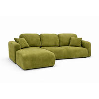 ECKSOFA Mit Schlaffunktion Und Bettkasten, Sofa L-Form Bingo L, Veloursstoff Salvador, Olive, Links - Olivgrün, Holz (250/142cm) - Kaiser Möbel