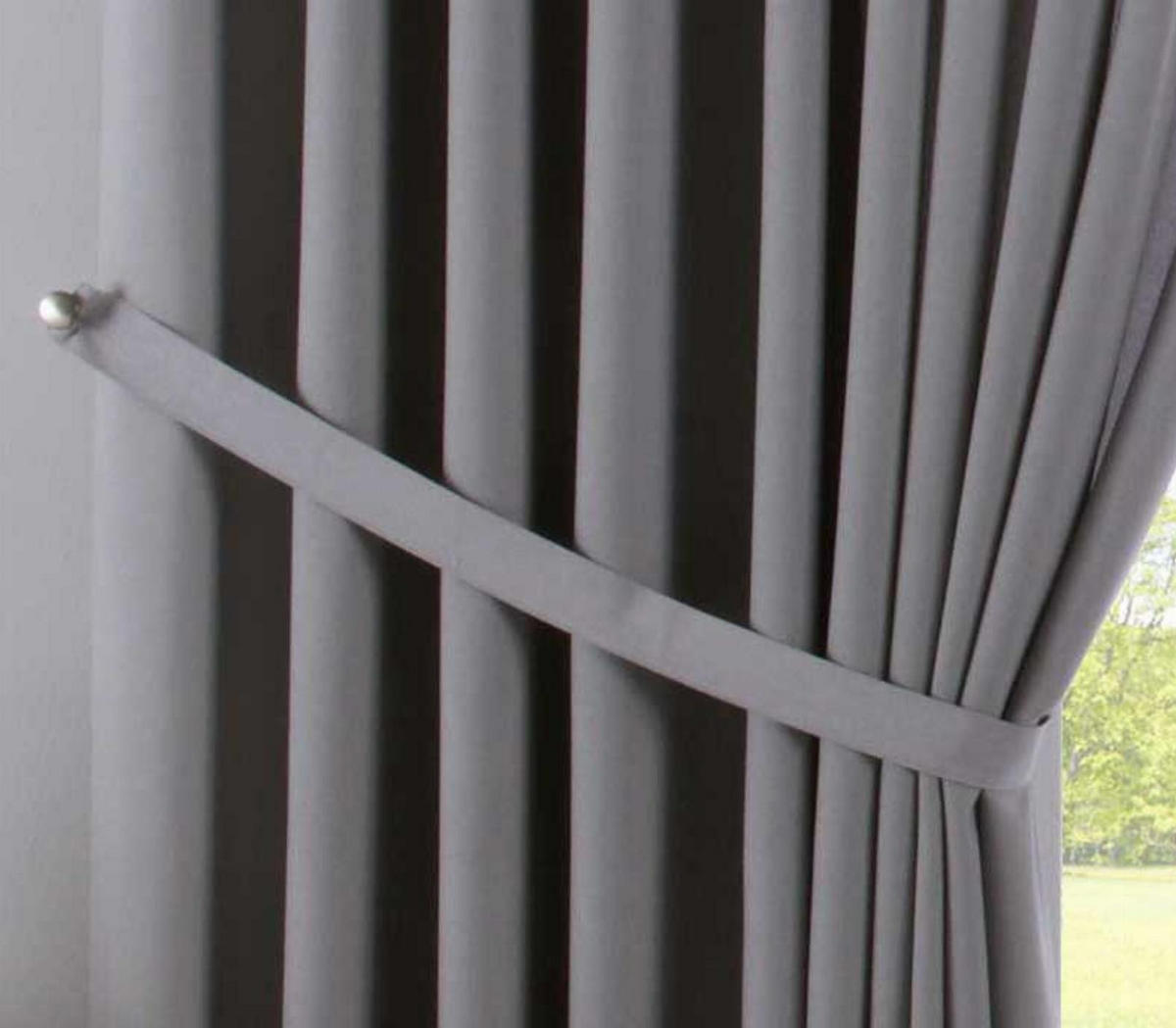 SCHLAUFENGARDINE »Palermo« HxB 250x300 cm Grau - Grau, Textil (300/250cm) - Gardinenbox