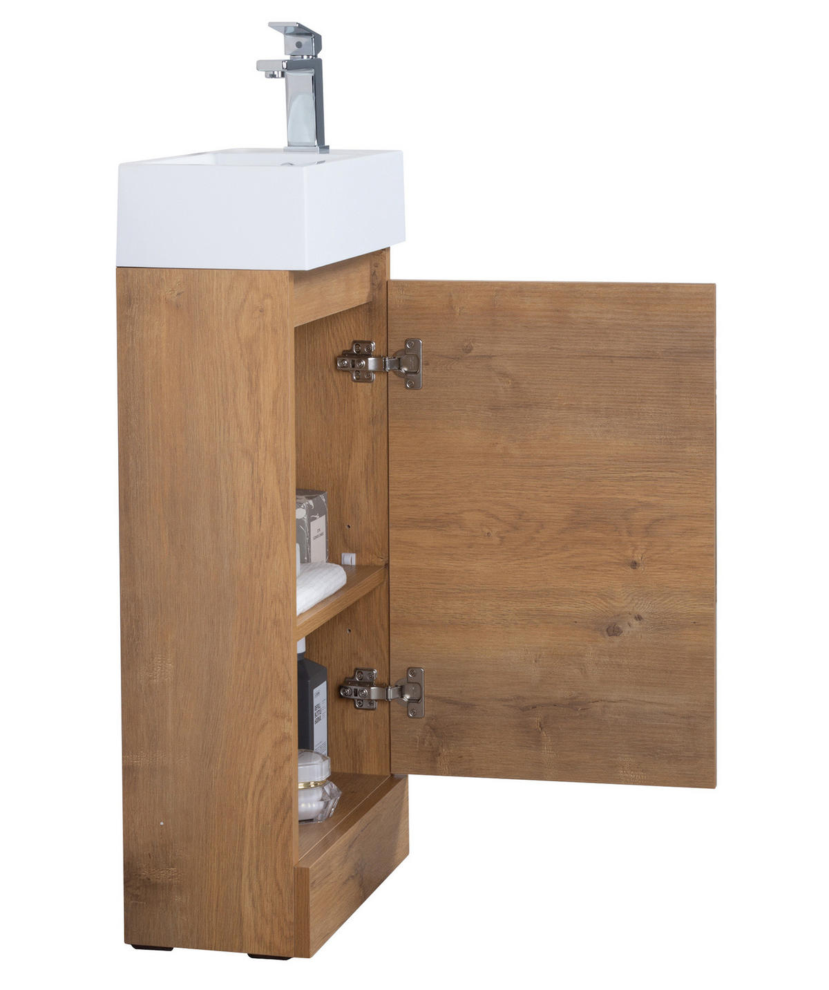 GÄSTE-WC-MÖBELSET Peru 2 Teile Eiche - 40 x 22 x 89 cm - Eichefarben, Holz (40/89/22cm) - Badplaats