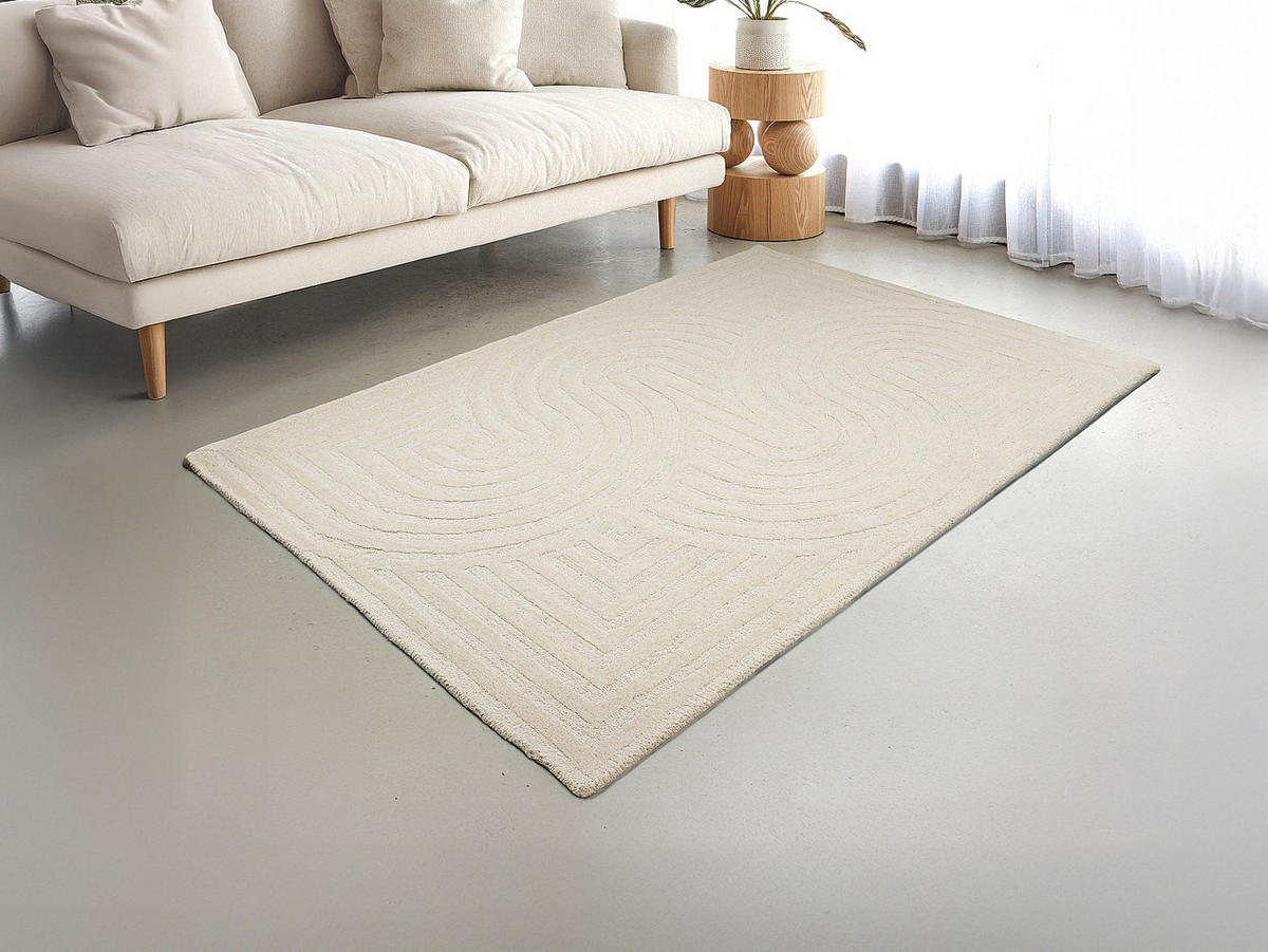 WOHNZIMMERTEPPICH - 230 cm x 160 cm - stoff - gebrochenes weiß Luzan - Weiß, Textil (230/160cm) - Vente-Unique