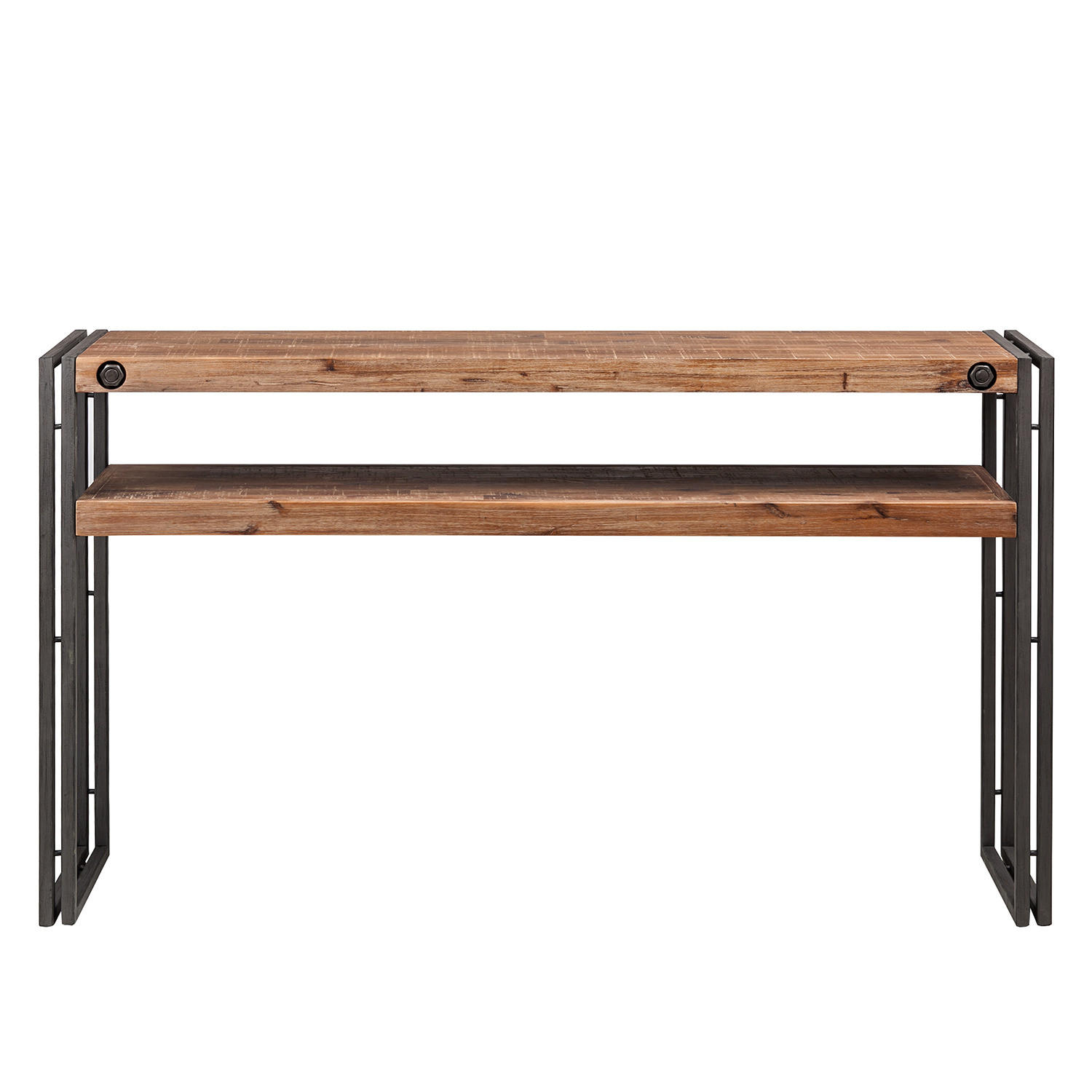 KONSOLE - Akazie massiv / Metall - Akaziefarben, Holz (35/140/80cm) - home24