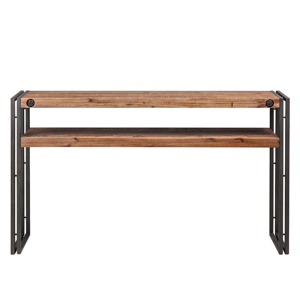 KONSOLE - Akazie massiv / Metall - Akaziefarben, Holz (35/140/80cm) - home24