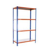 SCHWERLASTREGAL Mid Metal Shark HxBxT 150 x 80 x 40 cm Fachlast 180 kg Blau-Orange - Gelb, Metall (80/150/40cm) - PROREGAL