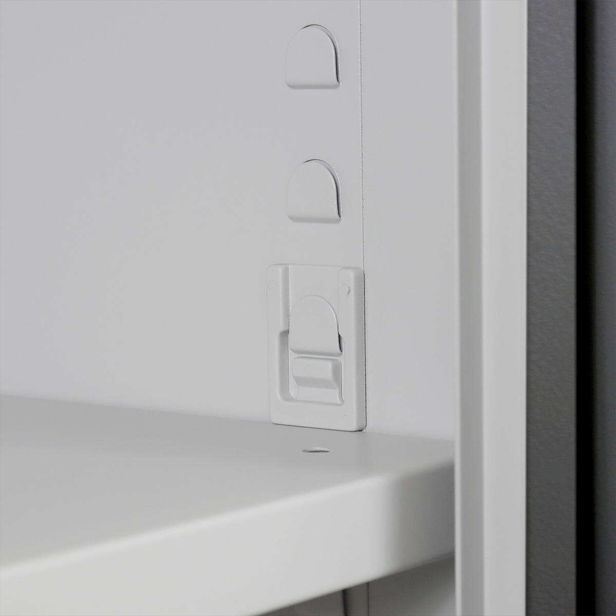 FLÜGELTÜRSCHRANK Owl mit 4 Fachboden 195x95x50cm Lichtgrau/Anthrazitgrau - Anthrazit, Metall (95/195/50cm) - PROREGAL