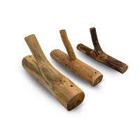 GARDEROBENHAKEN LIMB 3er Set Teakholz Wurzel naturfarben - Naturfarben, Holz (2/17/10cm) - DESIGN DELIGHTS