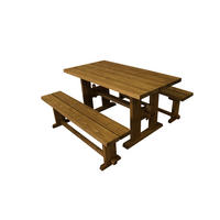 GARTENTISCH MIT BÄNKEN 150 cm - Dunkelbraun, Holz - MSL wooden furniture