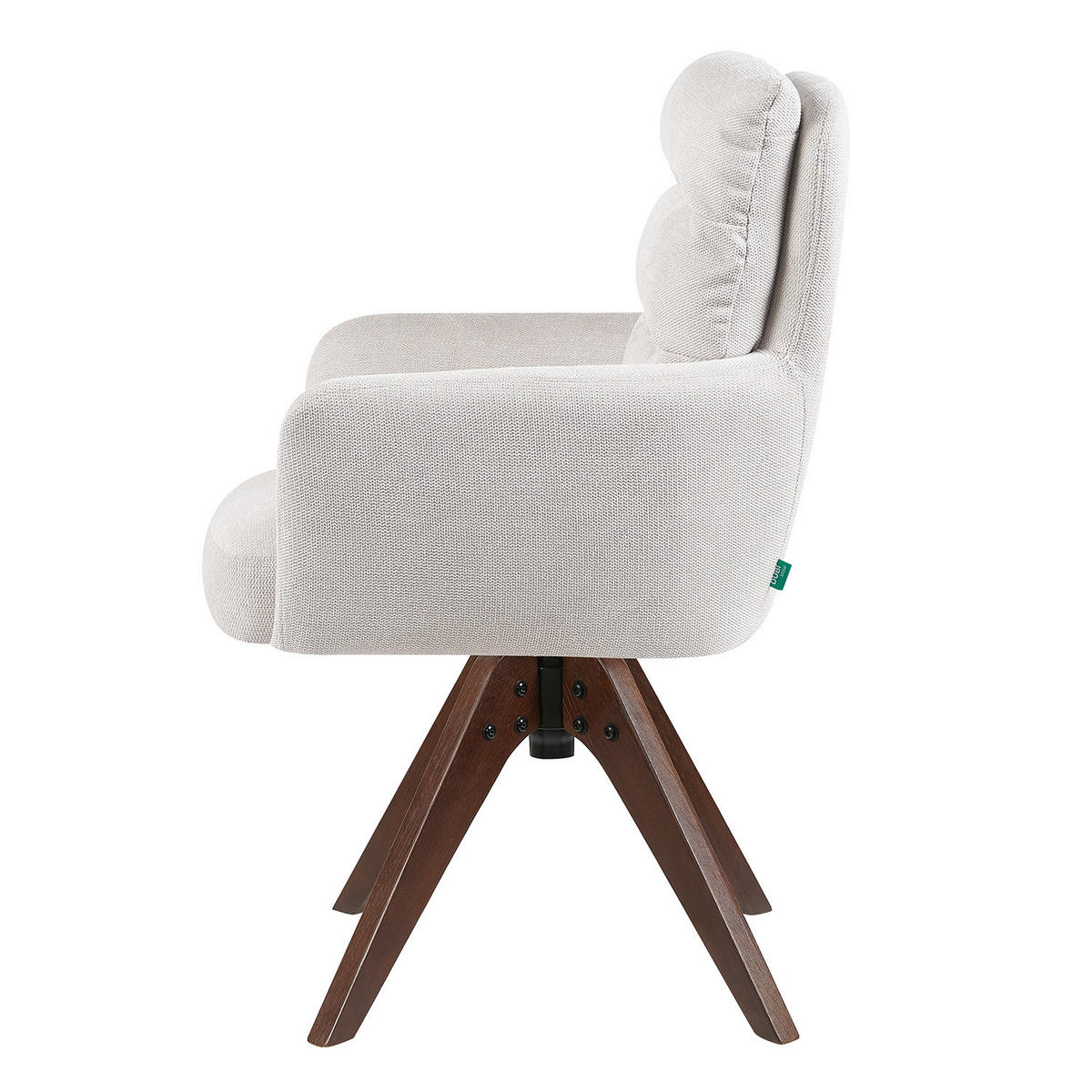 ARMLEHNSTUHL Mika-Juna 2er-Set - Nussbaumfarben/Creme, Eichenholz/Holz (59/94/66cm) - DUBI Möbel