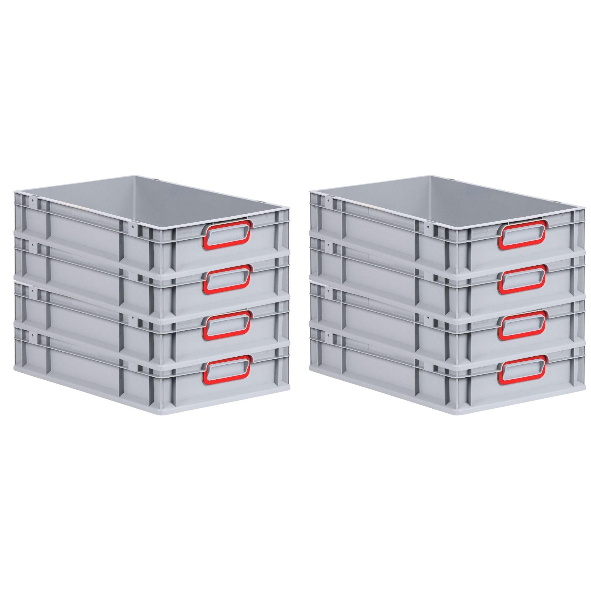 EUROBOX 8x Nextgen Color 12x40x60cm 23 Liter Griffe Rot Geschlossen - Rot, Kunststoff (40/12/60cm) - PROREGAL