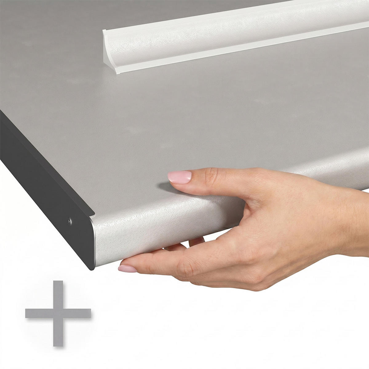 KÜCHENZEILE Fame-Line, Anthrazit Hochglanz/Goldkraft Eiche, 280 cm, AP Marmor - Honigeiche/Schwarz Hochglanz, Holzwerkstoff (280/153.6/60cm) - Vicco