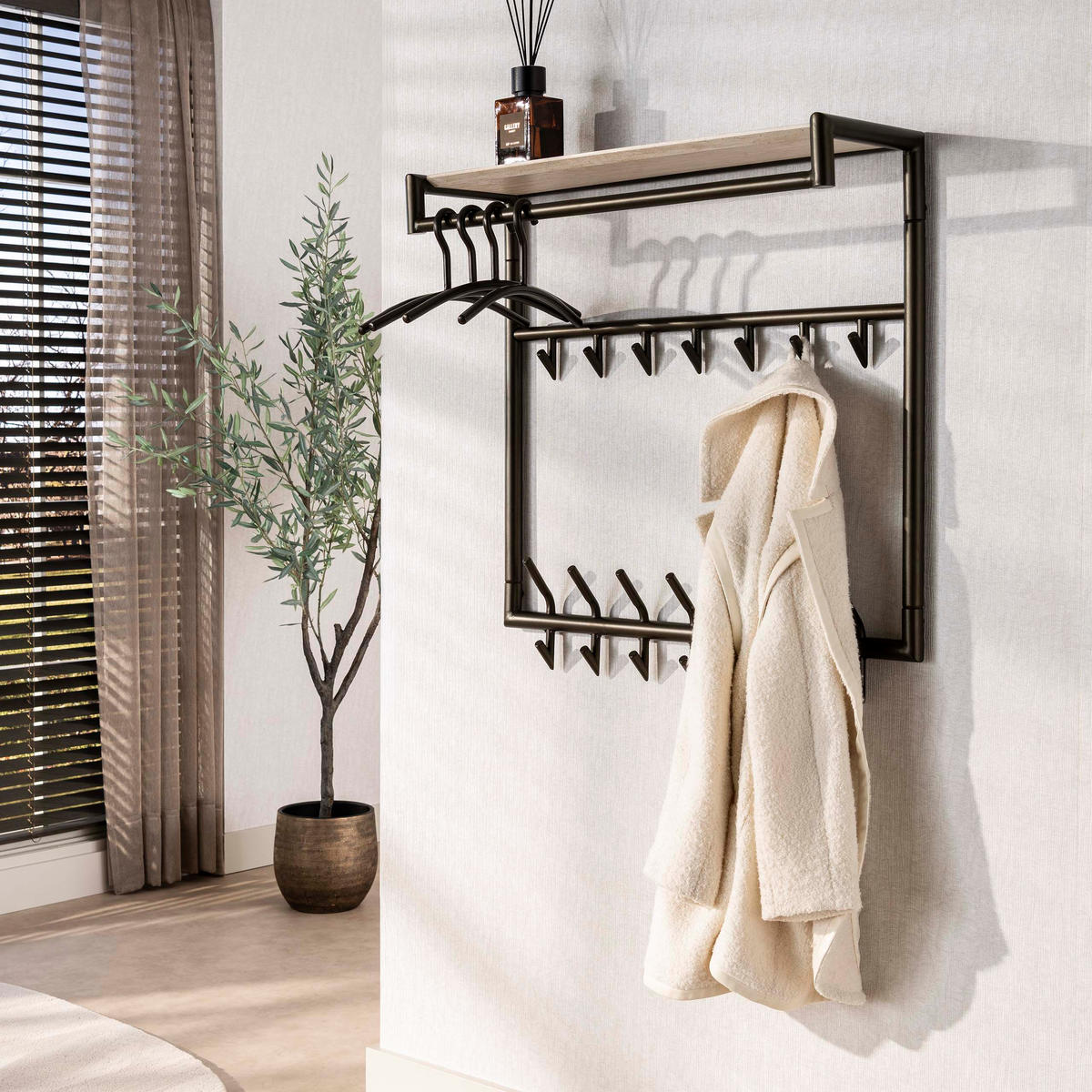 WANDGARDEROBE Terrra 65 27/85/86 cm - Beige, Metall (85/86/27cm) - Hoyz Collection