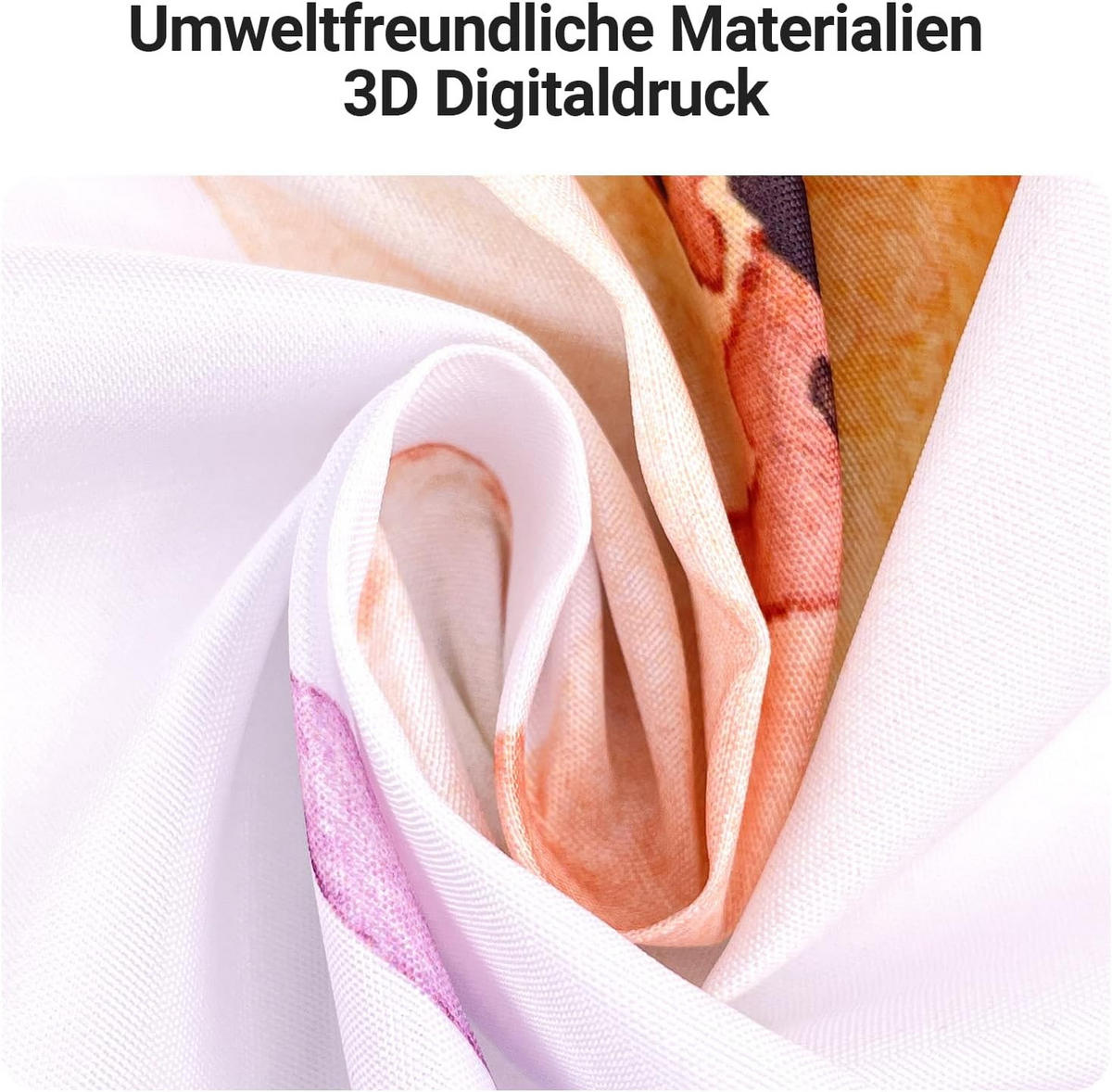DUSCHVORHANG floral Muster Polyester schimmelresistent wasserdicht waschbar mit Ringen - Multicolor, Textil (180/180cm) - MCBOSON