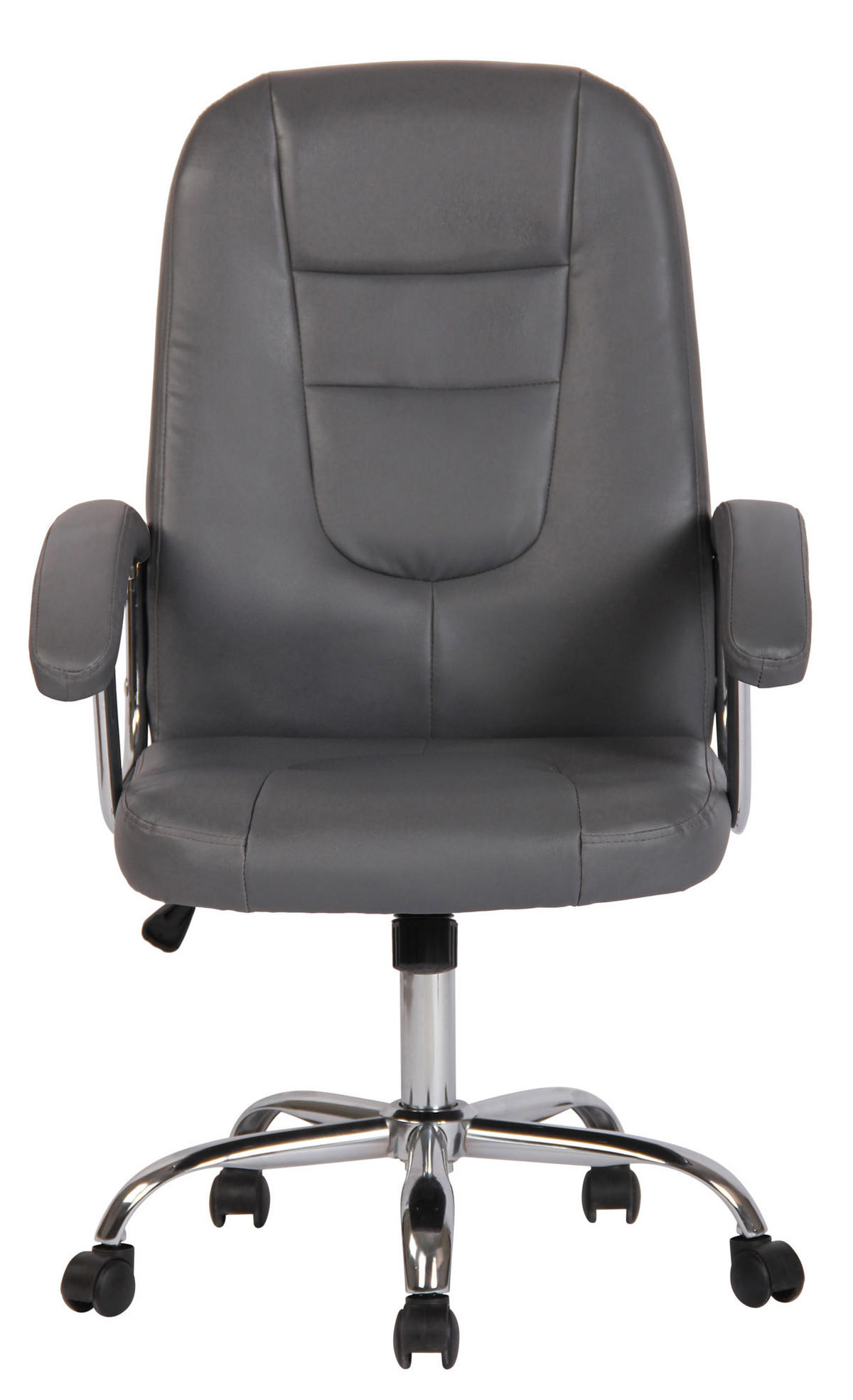 DREHSTUHL Lederlook Grau - Chromfarben/Grau, Textil/Metall (66/106/70cm) - CLP