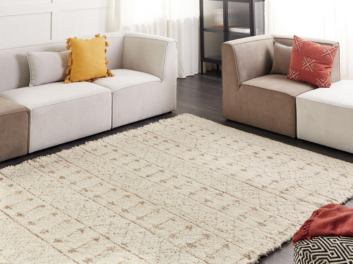 TEPPICH geflochten Sanao 300/200 cm - Beige, Textil (200/300cm) - Beliani