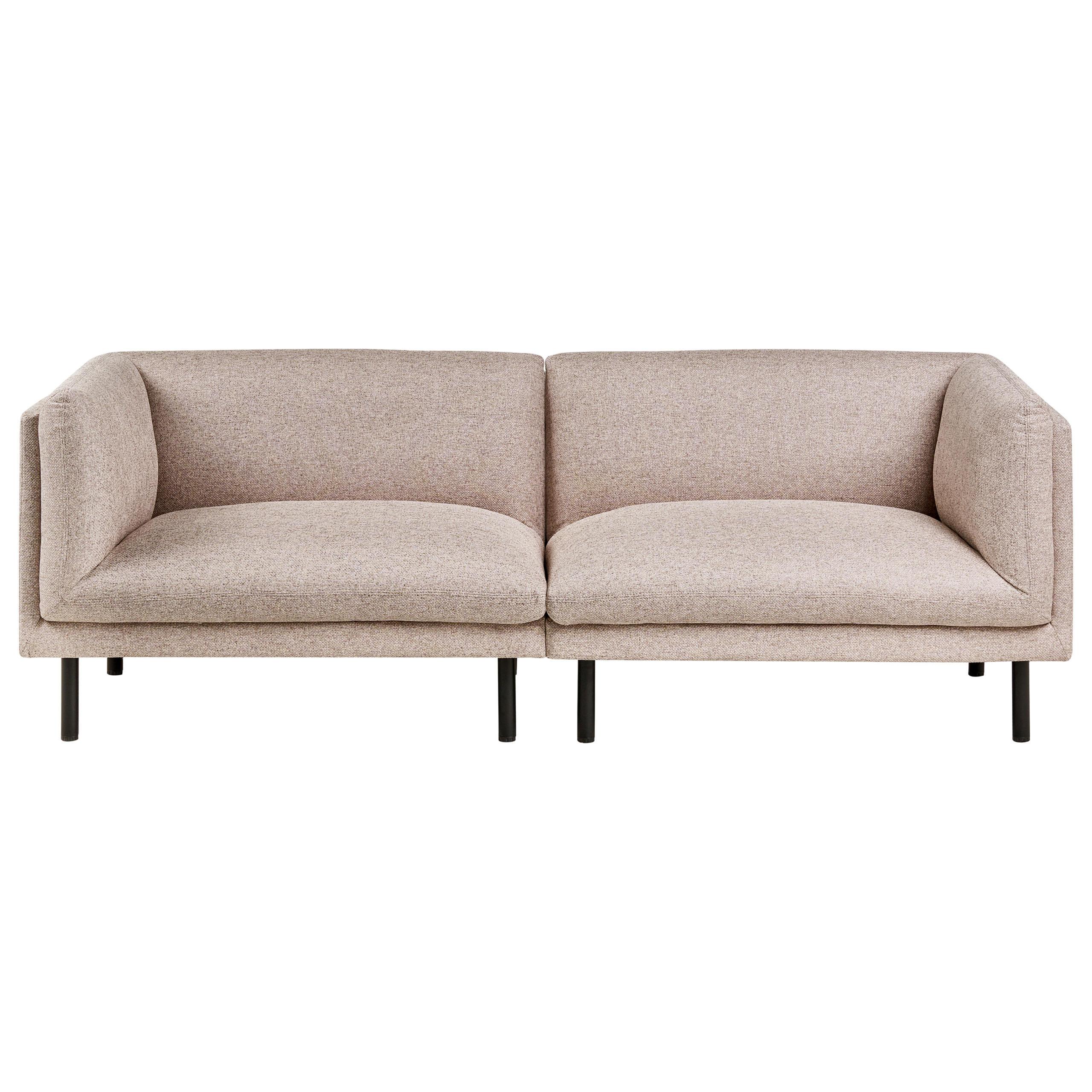3-SITZER-SOFA Stoff Hellbraun Vorgod - Hellbraun, Textil (221/76/85cm) - Beliani