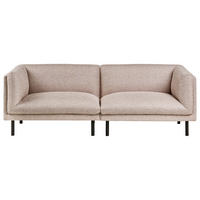 POHOVKA 3-místná Látka Světle hnědá Vorgod - světle hnědá, textil (221/76/85cm) - Beliani
