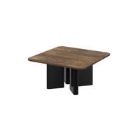 COUCHTISCH quadratisch Rostoptik Schwarz 80/80/50 cm - Schwarz Hochglanz/Rostfarben, Holzwerkstoff (80/80/50cm) - designimpex