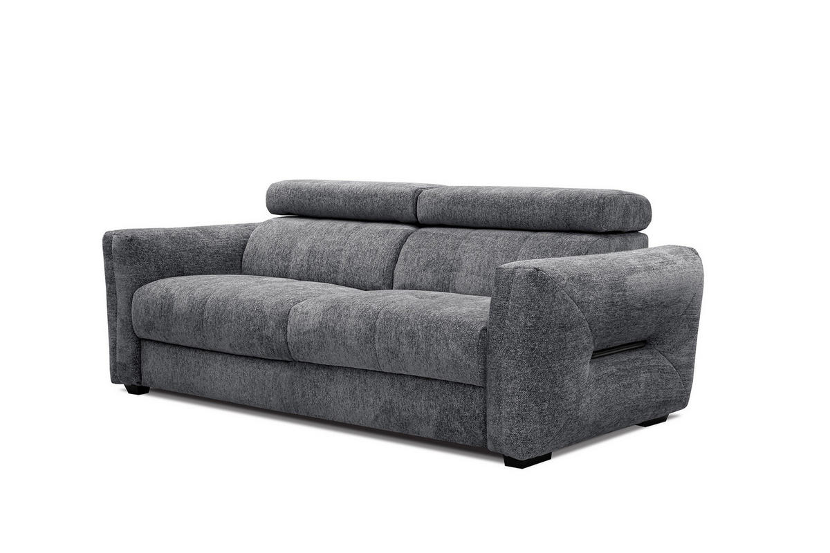 SOFA CALVERA 3-Sitzer, graphitfarben - Schwarz/Graphitfarben, Holzwerkstoff/Textil (204/79/106cm) - Courtois Laville