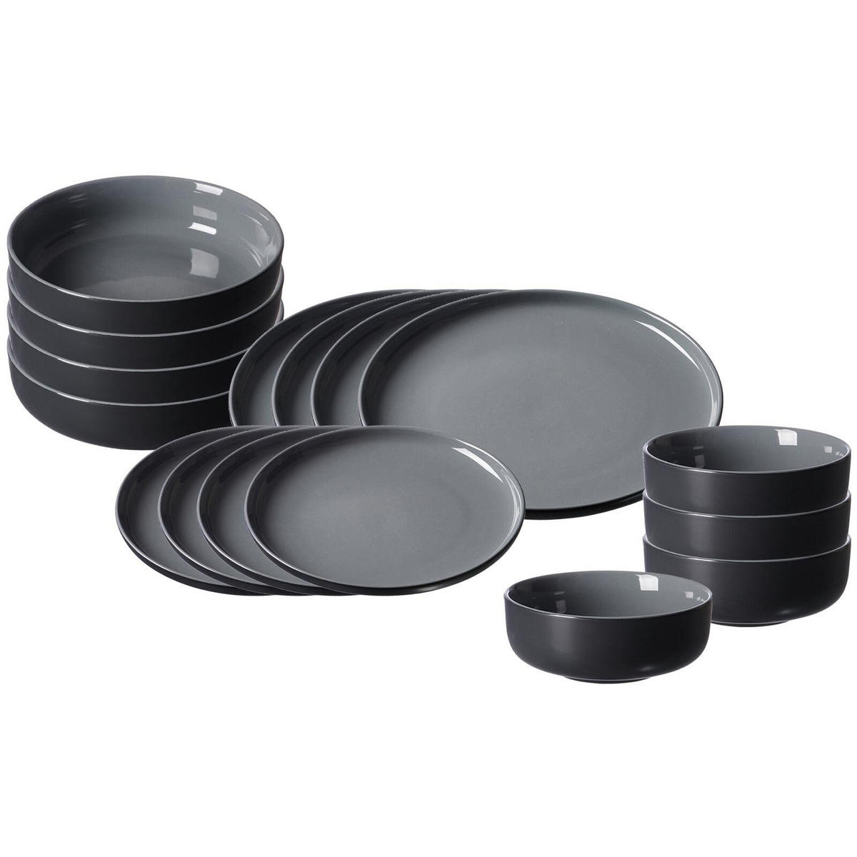 EINSTEIGER-SET Jasper schwarz 16er Set - Schwarz, Keramik (1/1/1cm) - Ritzenhoff Breker