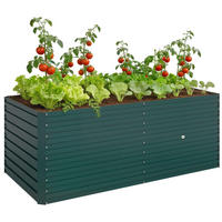 HOCHBEET DE-12309 e/tra tief 160/80/60 cm mit offenem Boden Grün - Grün, Metall (160/60/80cm) - ComfortXL