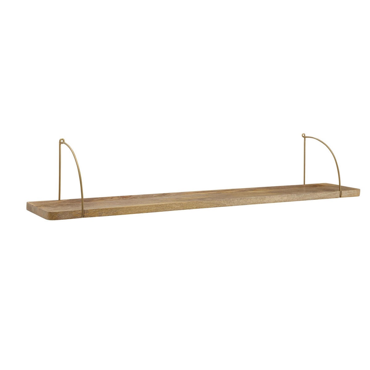 WANDREGAL TEVERE Mango Massivholz Eisen Industrial, Beige 100x22x25 cm - Beige, Holz/Metall (100/25/22cm) - KADIMA DESIGN