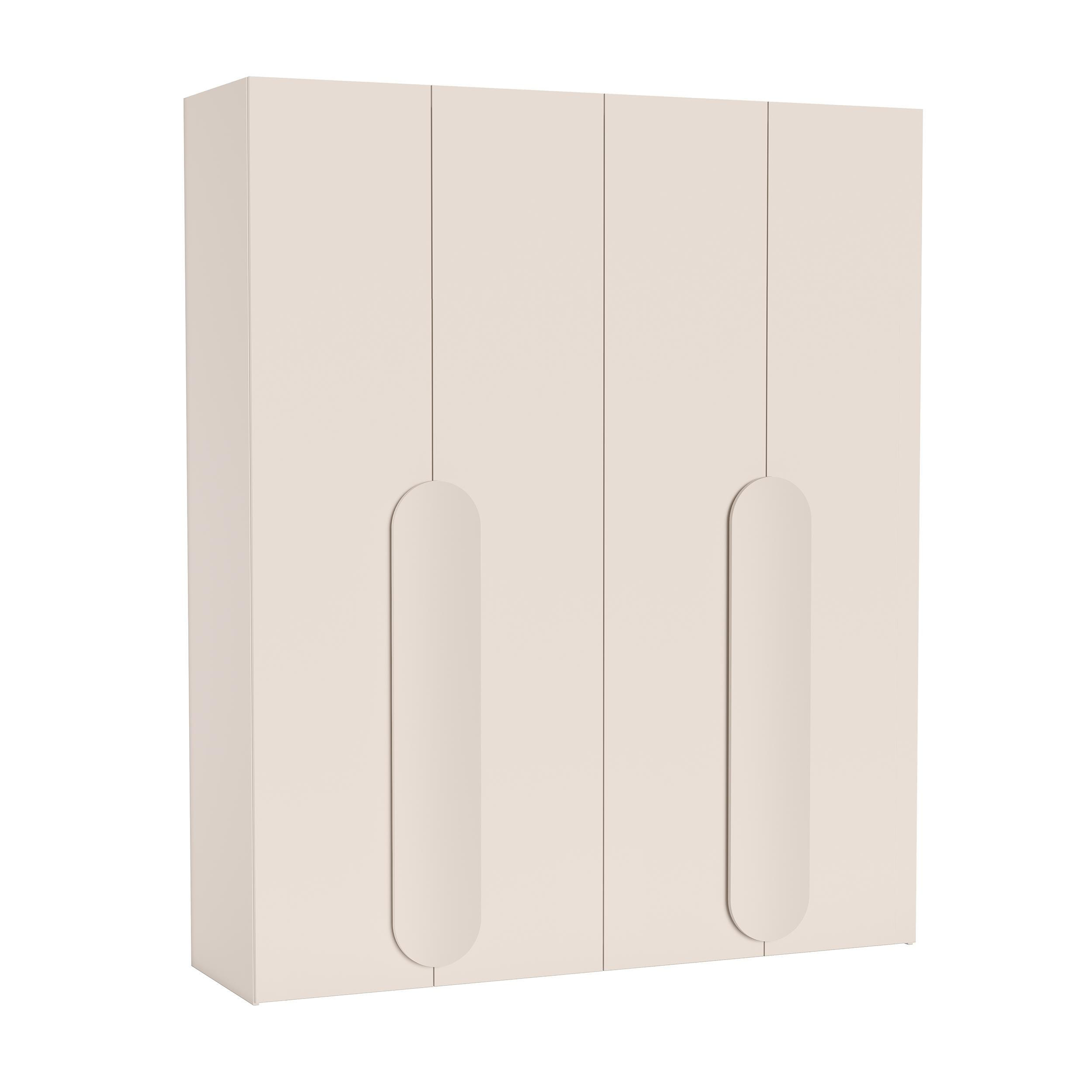 FALTTÜRENSCHRANK Omodeo 200 cm breit in Kaschmir – mit WingLine-Falttüren - Beige, Holzwerkstoff (200/240/58cm) - AX Living