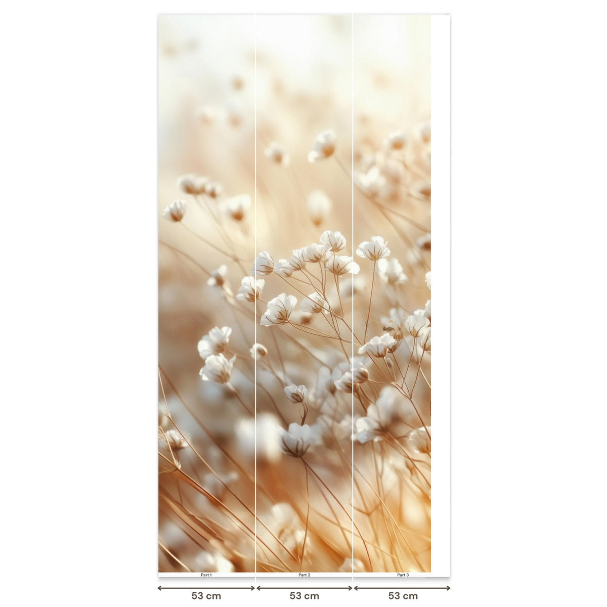 TAPETE - Wild - Blumen - Weiß - 140x300 cm - Creme, Papier (140/300cm) - OnlyWow
