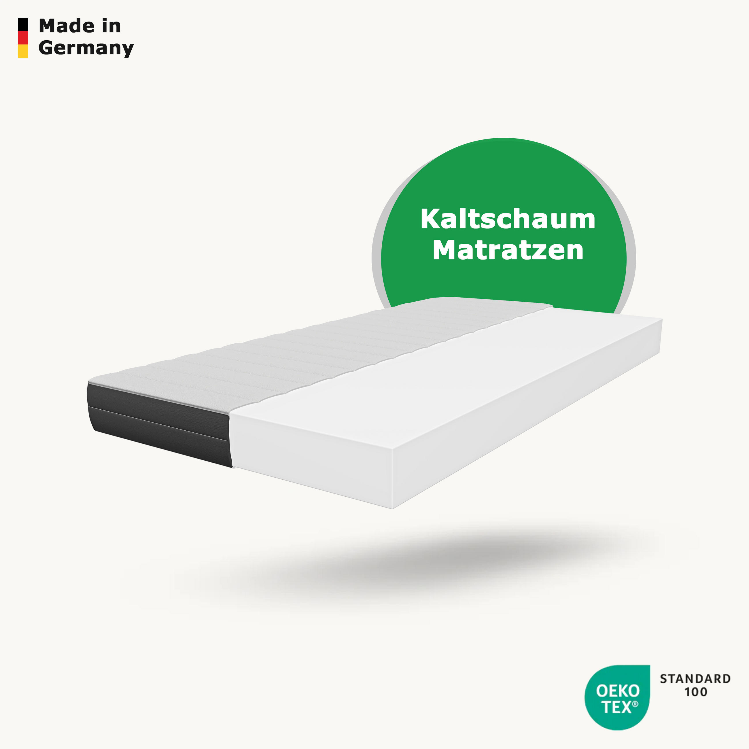 KALTSCHAUMMATRATZE 140x190 cm – 7 Zonen Matratze - Weiß, Textil (140/190cm) - Schlaftroll