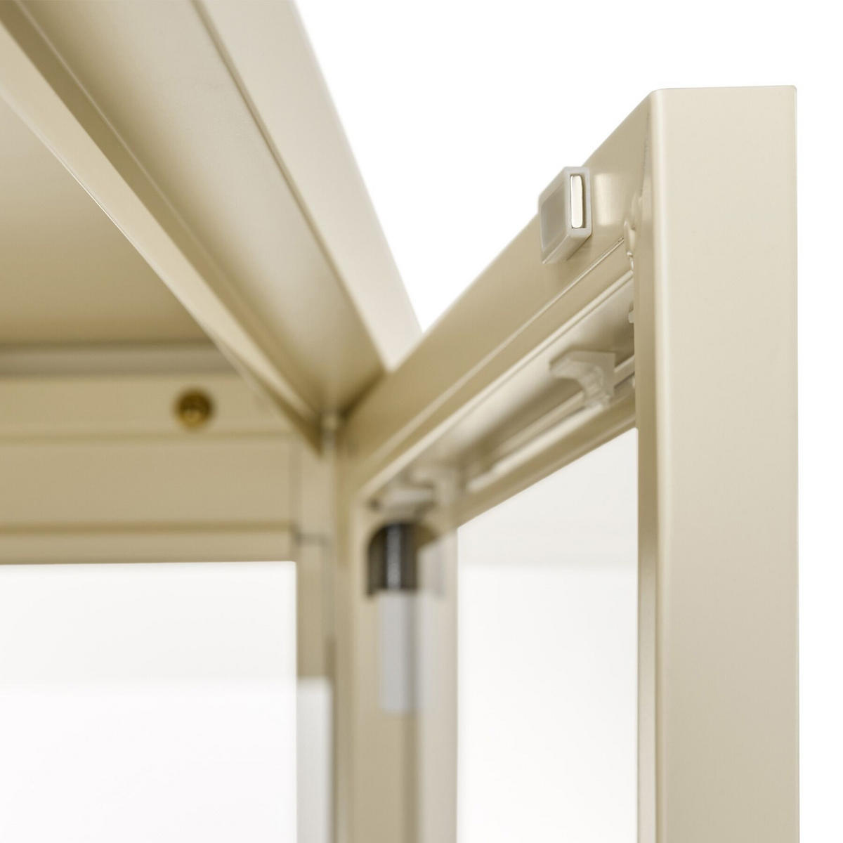 METALLVITRINE Baker, Kippschutz, höhenverstellbare Füße, creme - Creme, Metall (80/90.5/37cm) - tectake