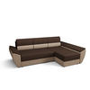ECKSOFA L REBI L3 Rainbow 20/05 Rechts mit Schlaffunktion, Braun/Beige - Beige/Braun, Textil (251/140cm)