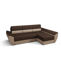 ECKSOFA L REBI L3 Rainbow 20/05 Rechts mit Schlaffunktion, Braun/Beige - Beige/Braun, Textil (251/140cm)