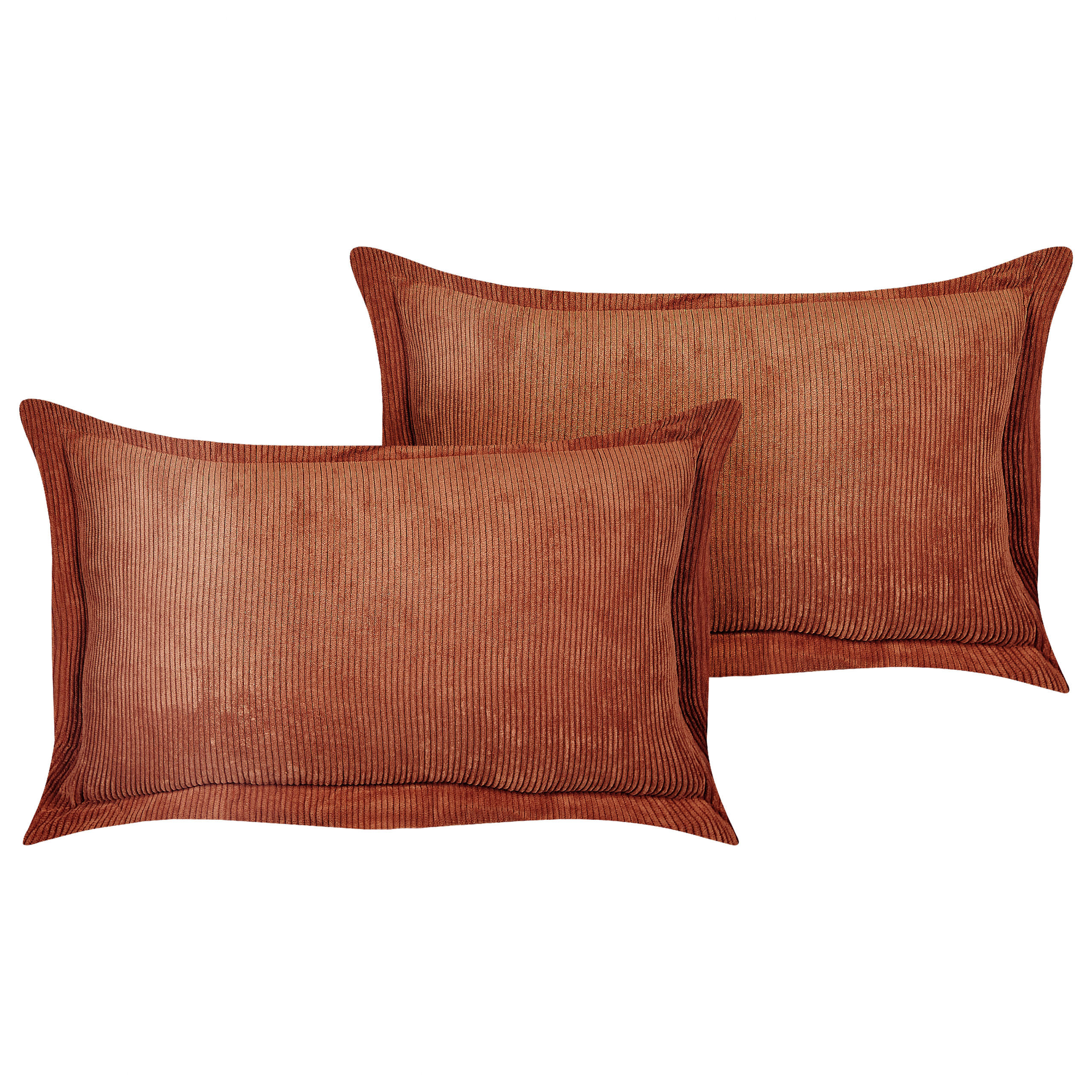 DEKOKISSEN CORD 2er-Set Goldbraun 47/27 cm Zinnia - Braun, Textil (47/27cm) - Beliani