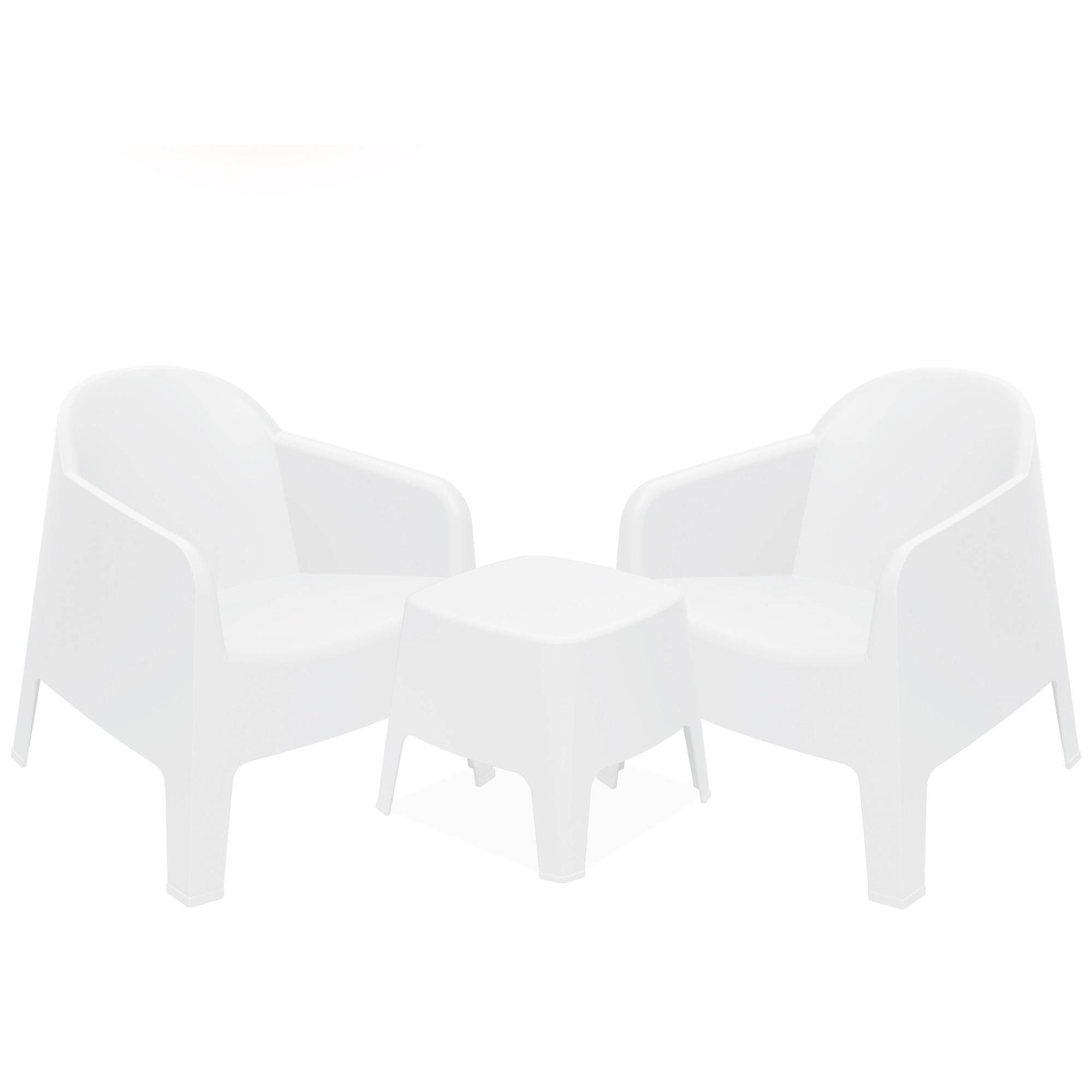 GARTENMÖBEL-SET MALUS, 3-tlg - Weiß, Kunststoff - KONSIMO®