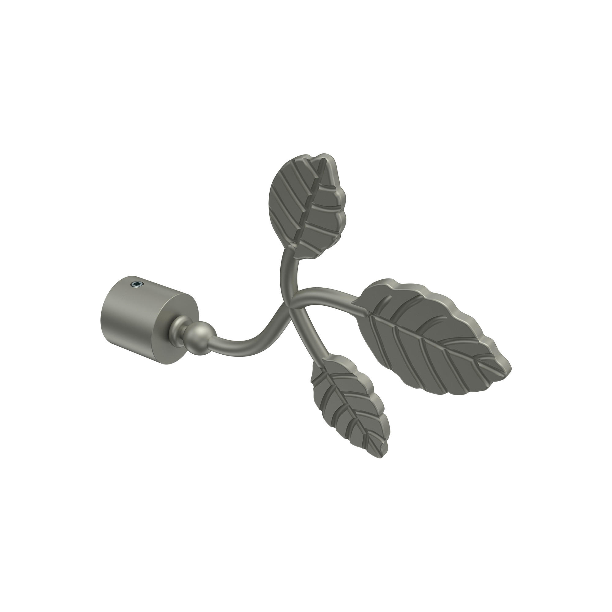 ENDSTÜCKE FÜR GARDINENSTANGEN 16 mm Ø, Alessia Chrom matt, Packung 2 Stück - Chromfarben/Nickelfarben, Metall (13.4/9.4/9.4cm) - INTERDECO